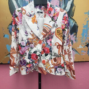 Lisa International Floral Blazer Jacket Size 38 - 6 US